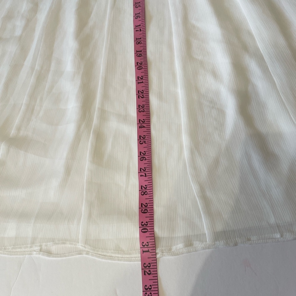 Ruby Rd. Petite (Small)White A-Line Semi-Sheer Midi Skirt lined w attached skirt - Picture 10 of 17